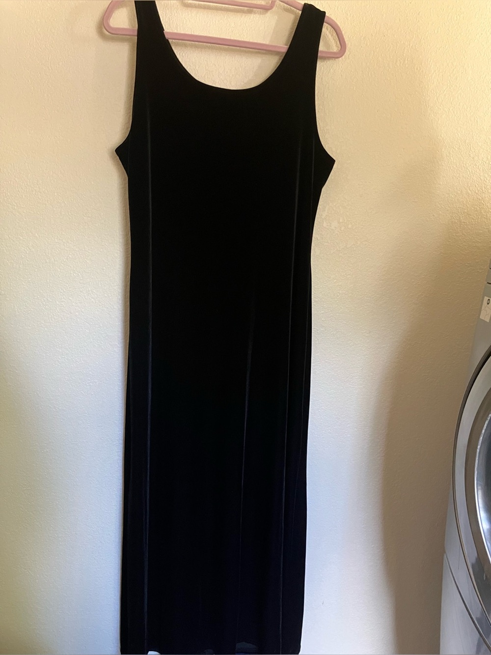 1990s Nina Piccalino Black Velvet Maxi Dress